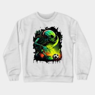 Alien Sports Player Soccer Futball Football - Graphiti Art Graphic Trendy Holiday Gift Crewneck Sweatshirt